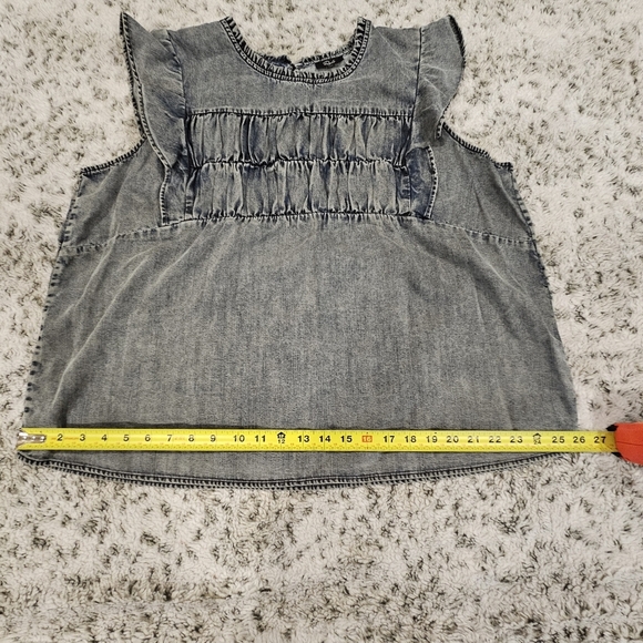 Rails SZ XXL Peasant Blue Filomena Flutter Short Sleeve Boxy Top Blouse - Picture 7 of 12